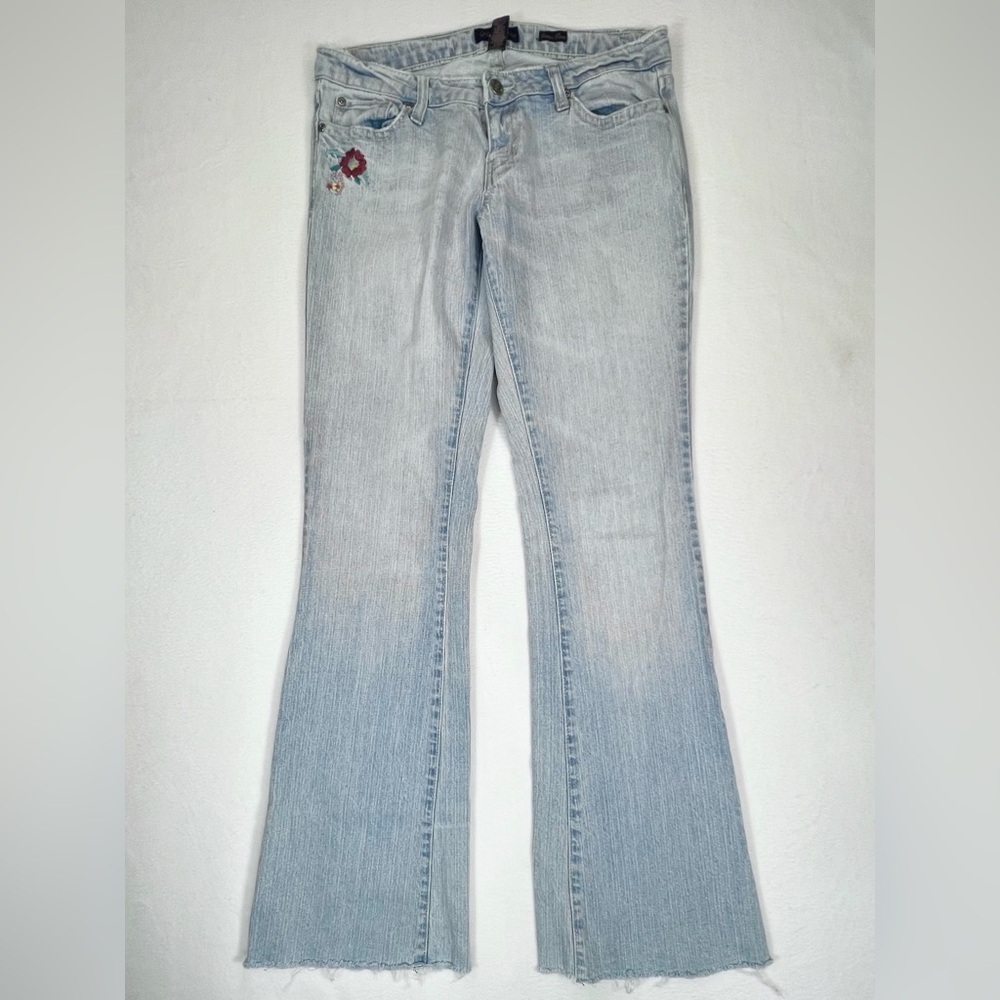AEROPOSTALE Vintage Women's Stretch Flare‎ Jeans Embroidered Floral Size 5/6 L